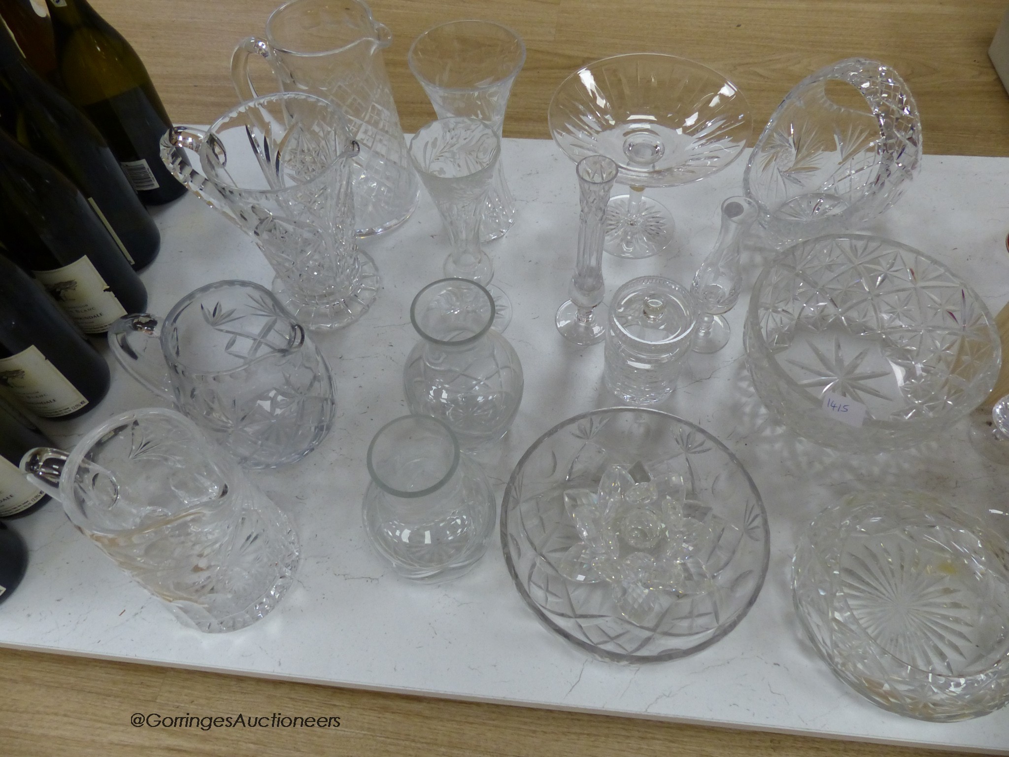 A quantity of cut crystal wares